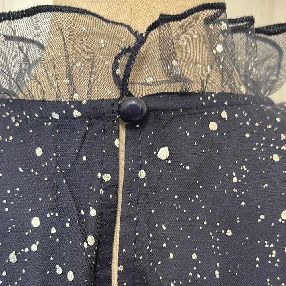 SHEIN Navy Blue Sparkle Long Sleeve Dress - Picture 3 of 15